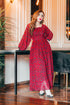 Red Leopard Smokey Dress